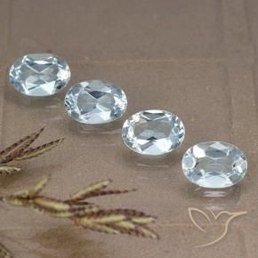 Gemas de Topacio Azul Cielo natural de 3.72 ct, Ovalada, VVS-VS