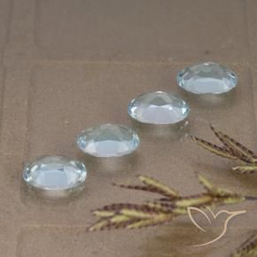 Gemas de Topacio Azul Cielo natural de 3.72 ct, Ovalada, VVS-VS