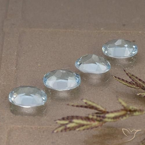 Gemas de Topacio Azul Cielo natural de 4.01 ct, Ovalada, VVS-VS