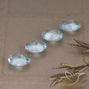 Gemas de Topacio Azul Cielo natural de 3.62 ct, Ovalada, VVS-VS