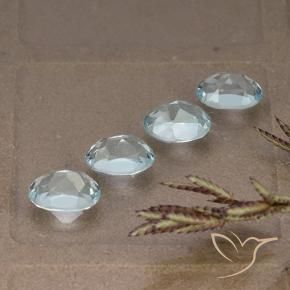 Gemas de Topacio Azul Cielo natural de 4.43 ct, Ovalada, VVS-VS