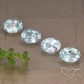 Gemas de Topacio Azul Cielo natural de 4.23 ct, Ovalada, VVS-VS