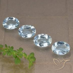 Gemas de Topacio Azul Cielo natural de 3.72 ct, Ovalada, VVS-VS