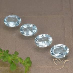 Gemas de Topacio Azul Cielo natural de 3.43 ct, Ovalada, VVS-VS