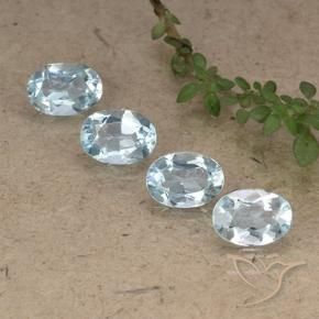 Gemas de Topacio Azul Cielo natural de 3.84 ct, Ovalada, VVS-VS