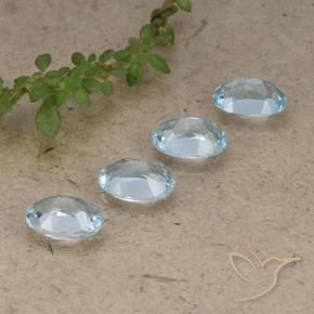 Gemas de Topacio Azul Cielo natural de 3.84 ct, Ovalada, VVS-VS