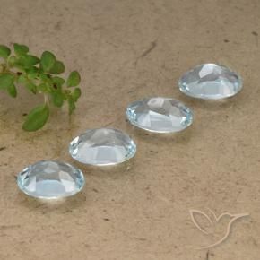 Gemas de Topacio Azul Cielo natural de 3.94 ct, Ovalada, VVS-VS