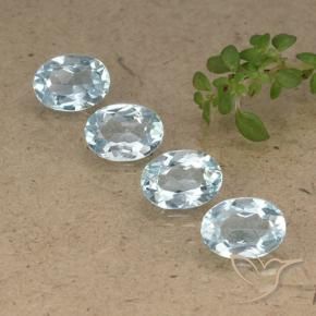 Gemas de Topacio Azul Cielo natural de 3.89 ct, Ovalada, VVS-VS