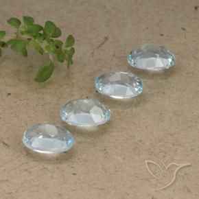 Gemas de Topacio Azul Cielo natural de 3.89 ct, Ovalada, VVS-VS