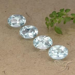 Gemas de Topacio Azul Cielo natural de 3.78 ct, Ovalada, VVS-VS
