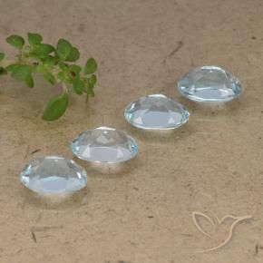 Gemas de Topacio Azul Cielo natural de 3.78 ct, Ovalada, VVS-VS