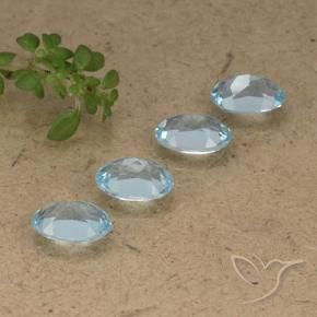 Gemas de Topacio Azul Cielo natural de 3.46 ct, Ovalada, VVS-VS