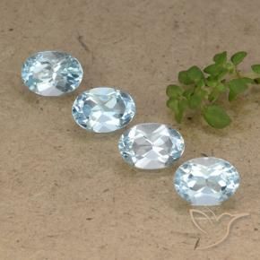 Gemas de Topacio Azul Cielo natural de 4.08 ct, Ovalada, VVS-VS