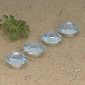 Gemas de Topacio Azul Cielo natural de 4.08 ct, Ovalada, VVS-VS