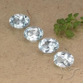 Gemas de Topacio Azul Cielo natural de 3.88 ct, Ovalada, VVS-VS