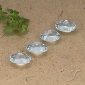 Gemas de Topacio Azul Cielo natural de 3.88 ct, Ovalada, VVS-VS