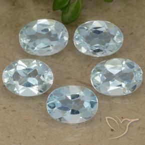 Gemas de Topacio Azul Cielo natural de 4.55 ct, Ovalada, VVS-VS