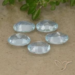 Gemas de Topacio Azul Cielo natural de 4.55 ct, Ovalada, VVS-VS