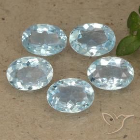 Gemas de Topacio Azul Cielo natural de 4.52 ct, Ovalada, VVS-VS
