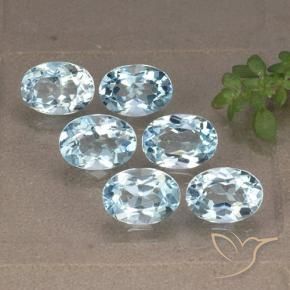 Gemas de Topacio Azul Cielo natural de 6.19 ct, Ovalada, VVS-VS