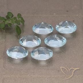 Gemas de Topacio Azul Cielo natural de 6.19 ct, Ovalada, VVS-VS