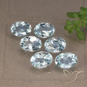 Gemas de Topacio Azul Cielo natural de 5.47 ct, Ovalada, VVS-VS