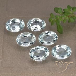 Gemas de Topacio Azul Cielo natural de 5.48 ct, Ovalada, VVS-VS