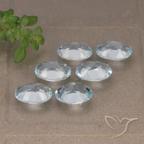 Gemas de Topacio Azul Cielo natural de 5.48 ct, Ovalada, VVS-VS