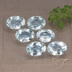 Gemas de Topacio Azul Cielo natural de 5.79 ct, Ovalada, VVS-VS