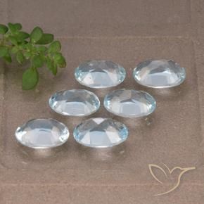 Gemas de Topacio Azul Cielo natural de 5.79 ct, Ovalada, VVS-VS