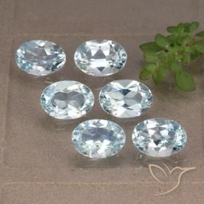 Gemas de Topacio Azul Cielo natural de 5.84 ct, Ovalada, VVS-VS