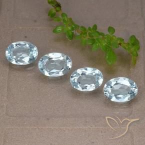 Gemas de Topacio Azul Cielo natural de 3.78 ct, Ovalada, VVS-VS