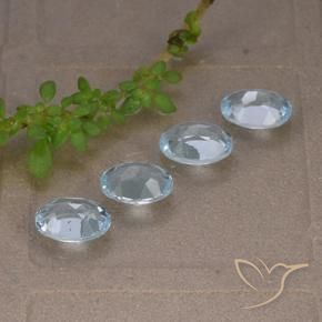Gemas de Topacio Azul Cielo natural de 3.78 ct, Ovalada, VVS-VS