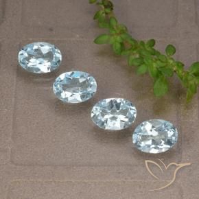 Gemas de Topacio Azul Cielo natural de 3.48 ct, Ovalada, VVS-VS