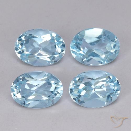 3.78ctw Natural Azul Cielo Topacio, Ovalada, VVS-VS