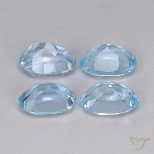 Gemas de Topacio Azul Cielo natural de 3.78 ct, Ovalada, VVS-VS