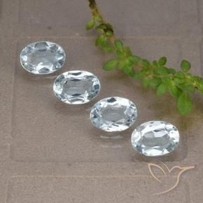 Gemas de Topacio Azul Cielo natural de 3.85 ct, Ovalada, VVS-VS
