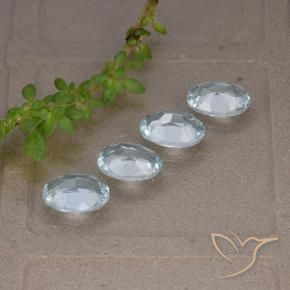 Gemas de Topacio Azul Cielo natural de 3.85 ct, Ovalada, VVS-VS