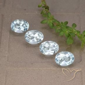Gemas de Topacio Azul Cielo natural de 3.78 ct, Ovalada, VVS-VS
