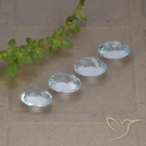 Gemas de Topacio Azul Cielo natural de 3.78 ct, Ovalada, VVS-VS