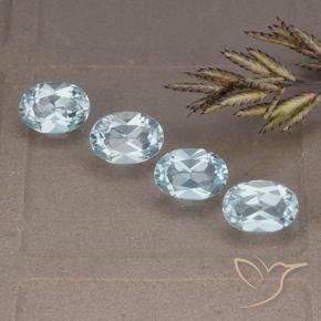 Gemas de Topacio Azul Cielo natural de 3.97 ct, Ovalada, VVS-VS