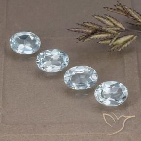 Gemas de Topacio Azul Cielo natural de 3.96 ct, Ovalada, VVS-VS