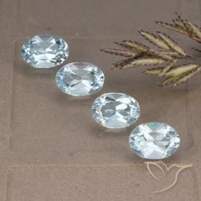 Gemas de Topacio Azul Cielo natural de 4.38 ct, Ovalada, VVS-VS