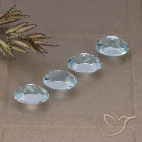 Gemas de Topacio Azul Cielo natural de 4.38 ct, Ovalada, VVS-VS