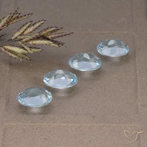 Gemas de Topacio Azul Cielo natural de 3.53 ct, Ovalada, VVS-VS