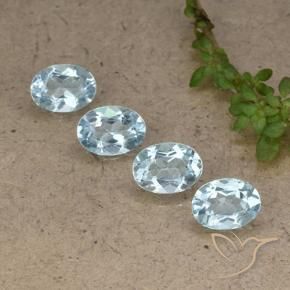 Gemas de Topacio Azul Cielo natural de 3.78 ct, Ovalada, VVS-VS