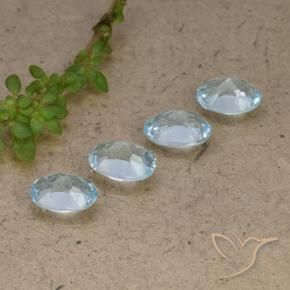 Gemas de Topacio Azul Cielo natural de 3.78 ct, Ovalada, VVS-VS