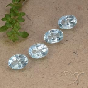 Gemas de Topacio Azul Cielo natural de 3.55 ct, Ovalada, VVS-VS
