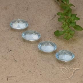 Gemas de Topacio Azul Cielo natural de 3.55 ct, Ovalada, VVS-VS