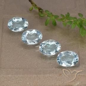 Gemas de Topacio Azul Cielo natural de 3.74 ct, Ovalada, VVS-VS